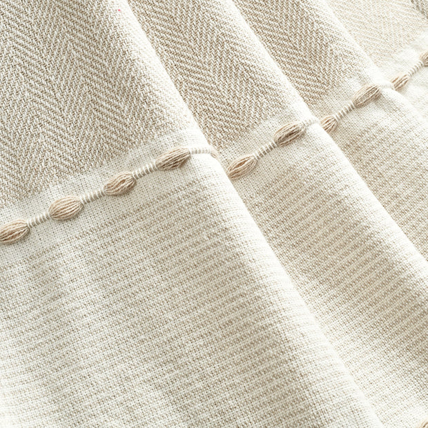 Lush Décor Herringbone Stripe Yarn Dyed Cotton Woven Tassel Throw