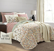 Lush Décor Tracy Stripe Pick Stitch Kantha Yarn Dyed Cotton Woven Quilt/Coverlet Set