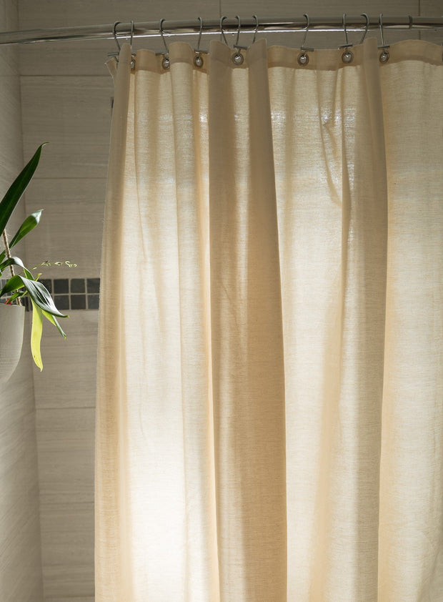 Bean Products Standard Cotton Shower Curtain - Natural Linens