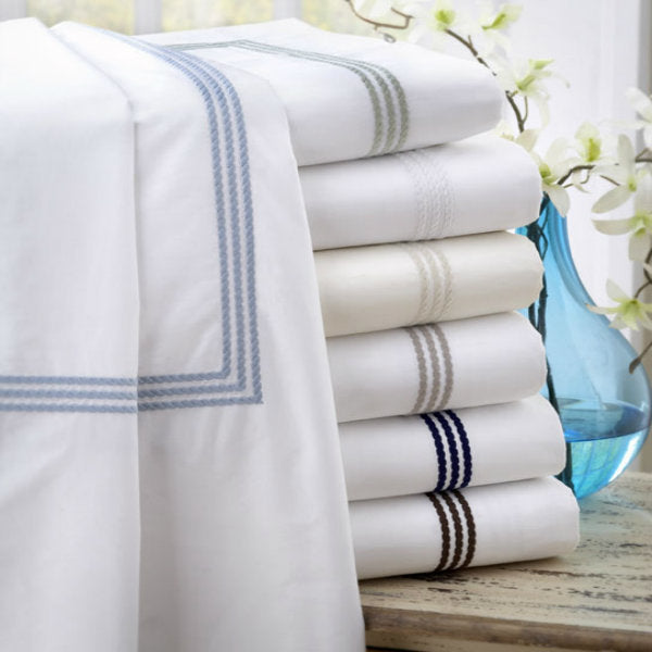Downright Windsor 400 TC Egyptian Cotton Pillowcases with Piping - Natural Linens