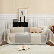 Slipcover KAS™ Cotton Jacquard Striped Sofa Cover Throw, Couch Covers for Dogs, Sectional Sofa Protector