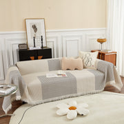 Slipcover KAS™ Cotton Jacquard Striped Sofa Cover Throw, Couch Covers for Dogs, Sectional Sofa Protector