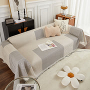 Slipcover KAS™ Cotton Jacquard Striped Sofa Cover Throw, Couch Covers for Dogs, Sectional Sofa Protector