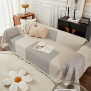 Slipcover KAS™ Cotton Jacquard Striped Sofa Cover Throw, Couch Covers for Dogs, Sectional Sofa Protector