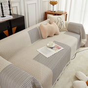 Slipcover KAS™ Cotton Jacquard Striped Sofa Cover Throw, Couch Covers for Dogs, Sectional Sofa Protector