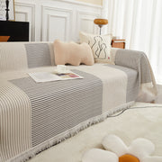 Slipcover KAS™ Cotton Jacquard Striped Sofa Cover Throw, Couch Covers for Dogs, Sectional Sofa Protector