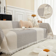 Slipcover KAS™ Cotton Jacquard Striped Sofa Cover Throw, Couch Covers for Dogs, Sectional Sofa Protector