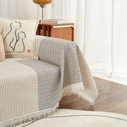 Slipcover KAS™ Cotton Jacquard Striped Sofa Cover Throw, Couch Covers for Dogs, Sectional Sofa Protector