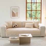 Slipcover KAS™ Floral Cotton Quilted Sofa Cover, Non-Slip Couch Protector with Scalloped Edges