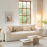 Slipcover KAS™ Floral Cotton Quilted Sofa Cover, Non-Slip Couch Protector with Scalloped Edges