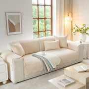 Slipcover KAS™ Floral Cotton Quilted Sofa Cover, Non-Slip Couch Protector with Scalloped Edges