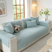 Slipcover KAS™ Floral Cotton Quilted Sofa Cover, Non-Slip Couch Protector with Scalloped Edges