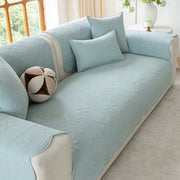 Slipcover KAS™ Floral Cotton Quilted Sofa Cover, Non-Slip Couch Protector with Scalloped Edges