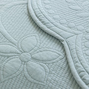 Slipcover KAS™ Floral Cotton Quilted Sofa Cover, Non-Slip Couch Protector with Scalloped Edges