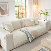 Slipcover KAS™ Floral Cotton Quilted Sofa Cover, Non-Slip Couch Protector with Scalloped Edges