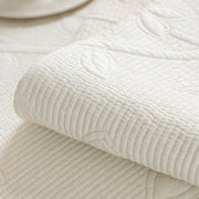 Slipcover KAS™ Floral Cotton Quilted Sofa Cover, Non-Slip Couch Protector with Scalloped Edges