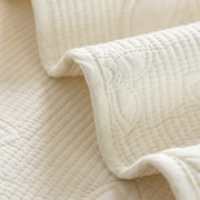 Slipcover KAS™ Floral Cotton Quilted Sofa Cover, Non-Slip Couch Protector with Scalloped Edges