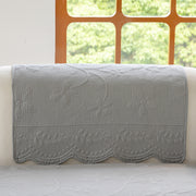 Slipcover KAS™ Floral Cotton Quilted Sofa Cover, Non-Slip Couch Protector with Scalloped Edges