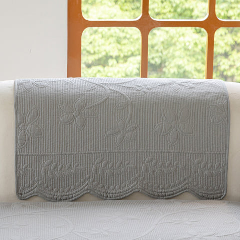 Slipcover KAS™ Floral Cotton Quilted Sofa Cover, Non-Slip Couch Protector with Scalloped Edges