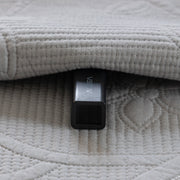 Slipcover KAS™ Floral Cotton Quilted Sofa Cover, Non-Slip Couch Protector with Scalloped Edges