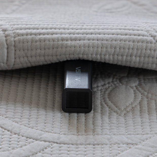 Slipcover KAS™ Floral Cotton Quilted Sofa Cover, Non-Slip Couch Protector with Scalloped Edges