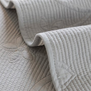 Slipcover KAS™ Floral Cotton Quilted Sofa Cover, Non-Slip Couch Protector with Scalloped Edges