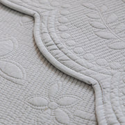 Slipcover KAS™ Floral Cotton Quilted Sofa Cover, Non-Slip Couch Protector with Scalloped Edges