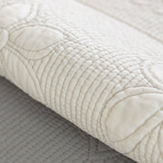 Slipcover KAS™ Floral Cotton Quilted Sofa Cover, Non-Slip Couch Protector with Scalloped Edges