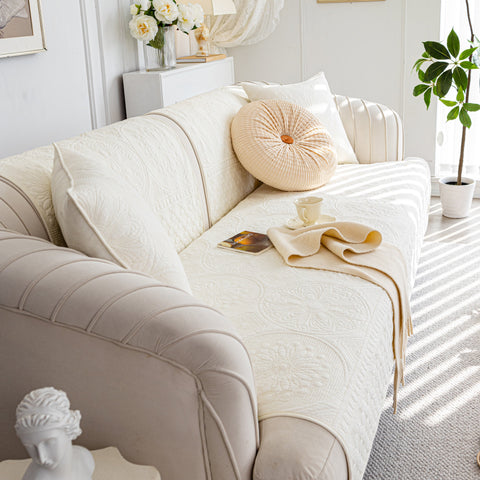 Slipcover KAS™ Cotton Quilted Sofa Cover, Non-Slip Couch Protector Fits Backrest, Seat & Armrest