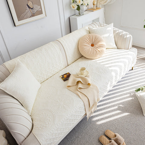 Slipcover KAS™ Cotton Quilted Sofa Cover, Non-Slip Couch Protector Fits Backrest, Seat & Armrest