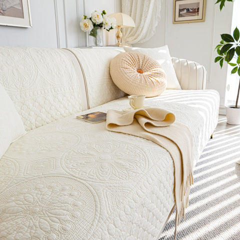 Slipcover KAS™ Cotton Quilted Sofa Cover, Non-Slip Couch Protector Fits Backrest, Seat & Armrest