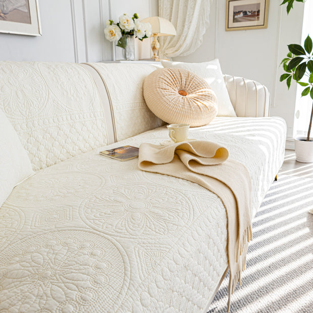 Slipcover KAS™ Cotton Quilted Sofa Cover, Non-Slip Couch Protector Fits Backrest, Seat & Armrest