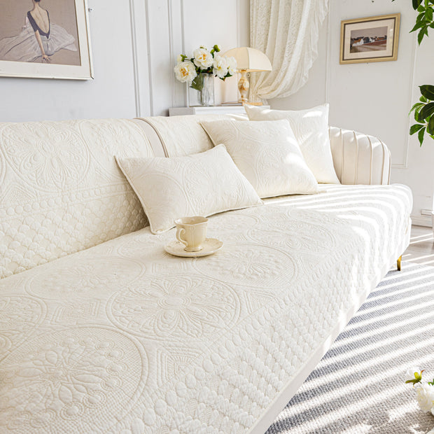 Slipcover KAS™ Cotton Quilted Sofa Cover, Non-Slip Couch Protector Fits Backrest, Seat & Armrest