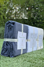 Sleep & Beyond 100% Organic Cotton Honeycomb Jacquard Blanket