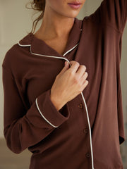 Cozy Earth Rib Knit Classic Long Sleeve Pajama Set