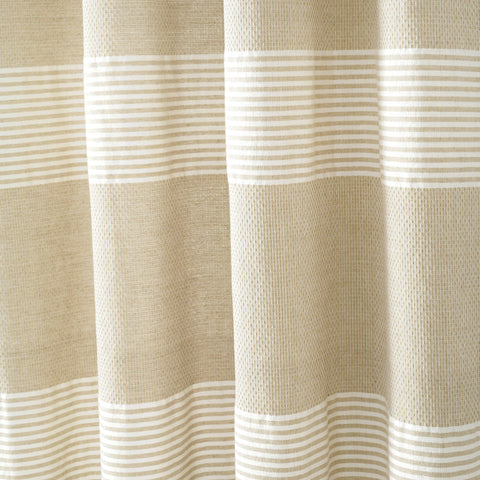 Lush Décor Tucker Stripe Yarn Dyed Cotton Knotted Tassel Window Curtain Panel Set