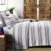 LushDecor Farmhouse Yarn Dyed Stripe Recycled Cotton Comforter 5 Piece Set