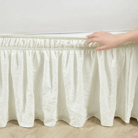 Lush Décor Ruched Ruffle Elastic Easy Wrap Around Bed Skirt