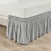 Lush Décor Ruched Ruffle Elastic Easy Wrap Around Bed Skirt