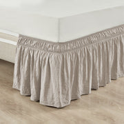 Lush Décor Ruched Ruffle Elastic Easy Wrap Around Bed Skirt