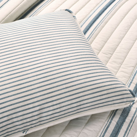 Lush Décor Farmhouse Stripe Reversible Cotton Quilt Set