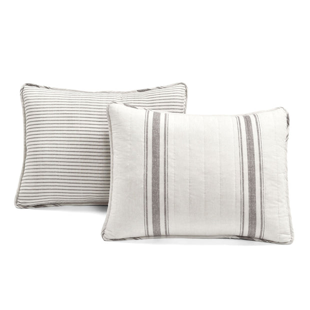 LushDecor Farmhouse Stripe Reversible Cotton Quilt Set
