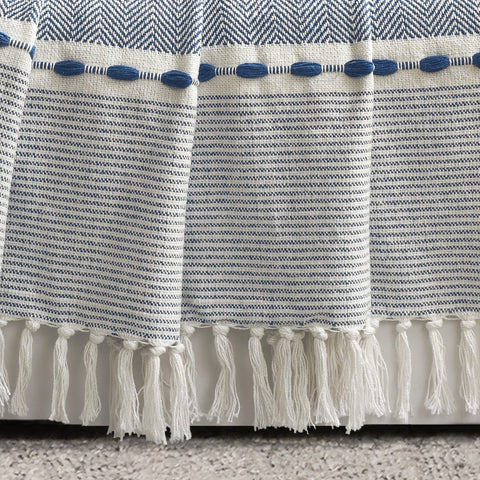 Lush Décor Herringbone Stripe Yarn Dyed Cotton Woven Tassel Throw