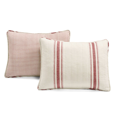 Lush Décor Farmhouse Stripe Reversible Cotton Quilt Set