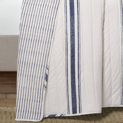 Lush Décor Farmhouse Stripe Reversible Cotton Quilt Set