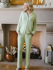 Cozy Earth Rib Knit Classic Long Sleeve Pajama Set