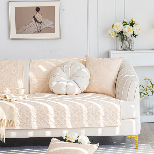 Slipcover KAS™ Cotton Quilted Sofa Cover, Non-Slip Couch Protector Fits Backrest, Seat & Armrest
