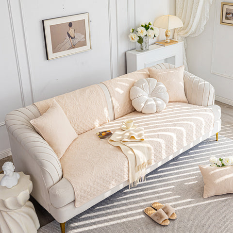 Slipcover KAS™ Cotton Quilted Sofa Cover, Non-Slip Couch Protector Fits Backrest, Seat & Armrest