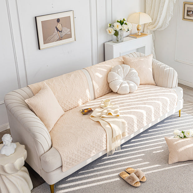 Slipcover KAS™ Cotton Quilted Sofa Cover, Non-Slip Couch Protector Fits Backrest, Seat & Armrest