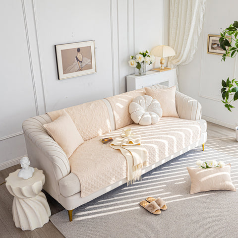 Slipcover KAS™ Cotton Quilted Sofa Cover, Non-Slip Couch Protector Fits Backrest, Seat & Armrest